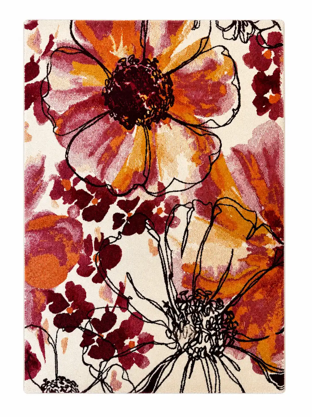 Teppich Infinity – Blumenmuster Rot/Orange – günstig im Heineking Outlet